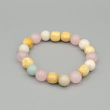 Load image into Gallery viewer, Bracelet - Palo Santo with Rose Quartz &amp; Amazonite Beads
