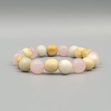 Load image into Gallery viewer, Bracelet - Palo Santo with Rose Quartz &amp; Amazonite Beads
